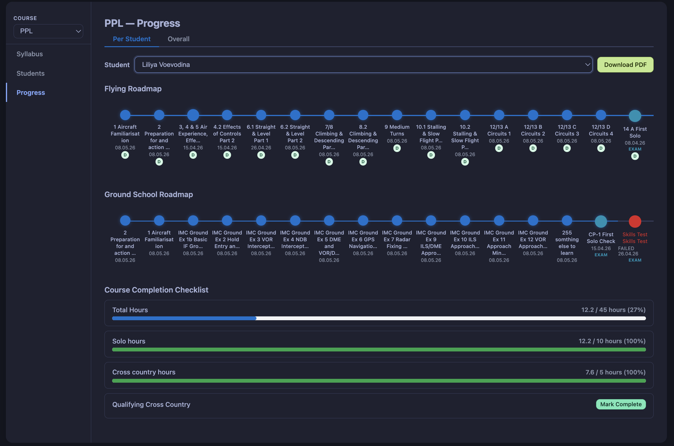 A FLOG Control Panel -dark theme screenshot
