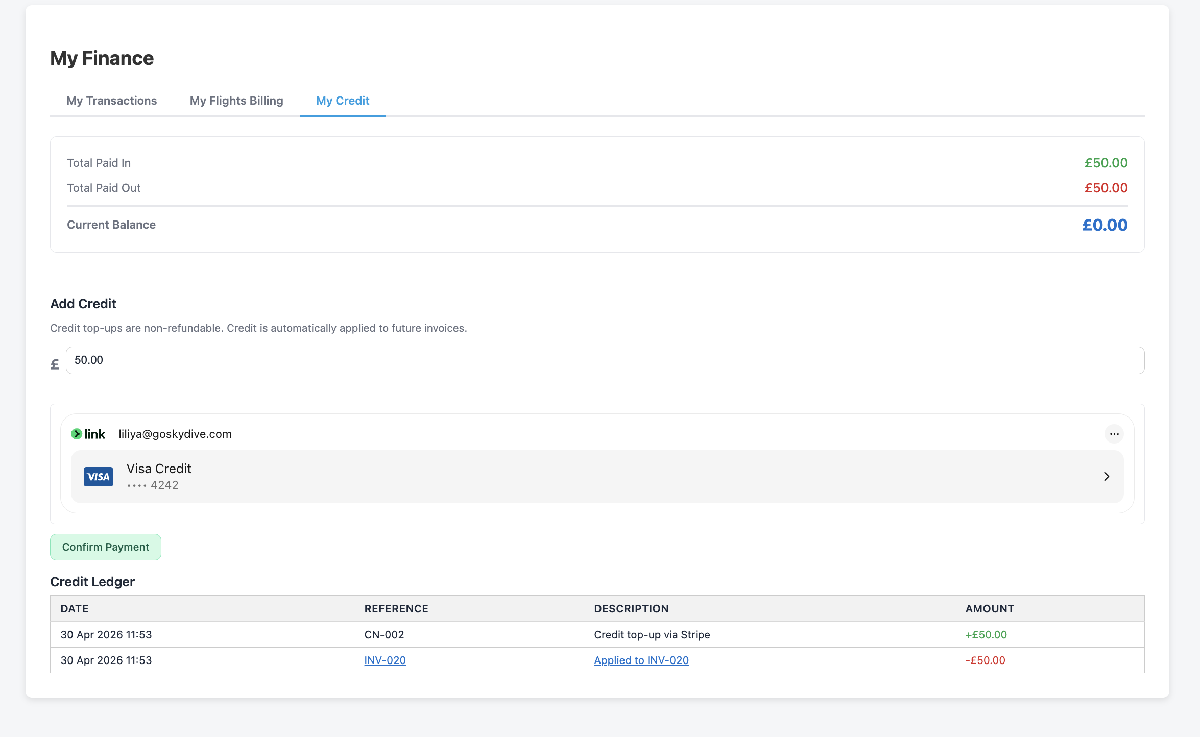 A FLOG Control Panel -light theme screenshot
