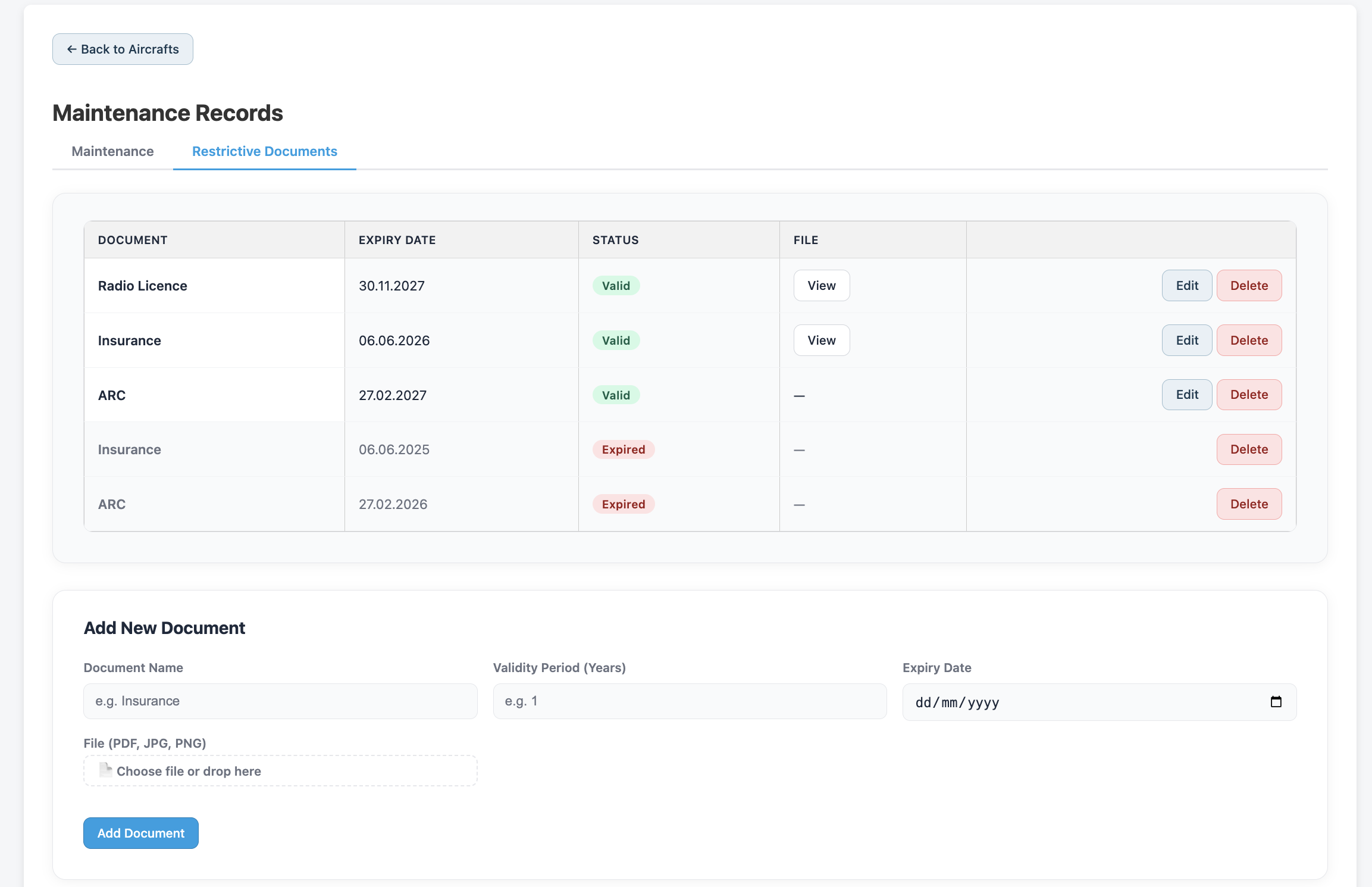 A FLOG Control Panel -light theme screenshot