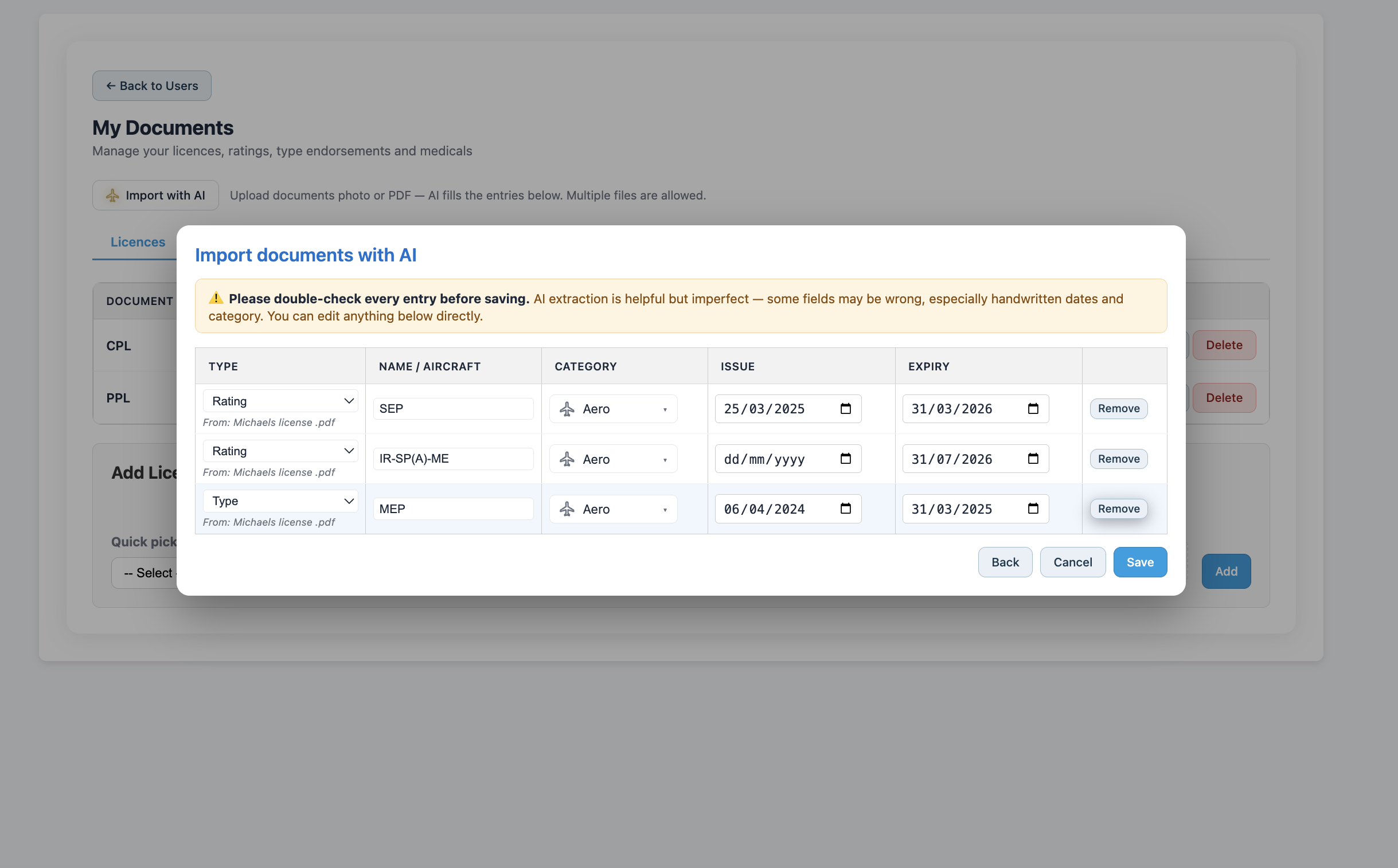 A FLOG Control Panel -light theme screenshot