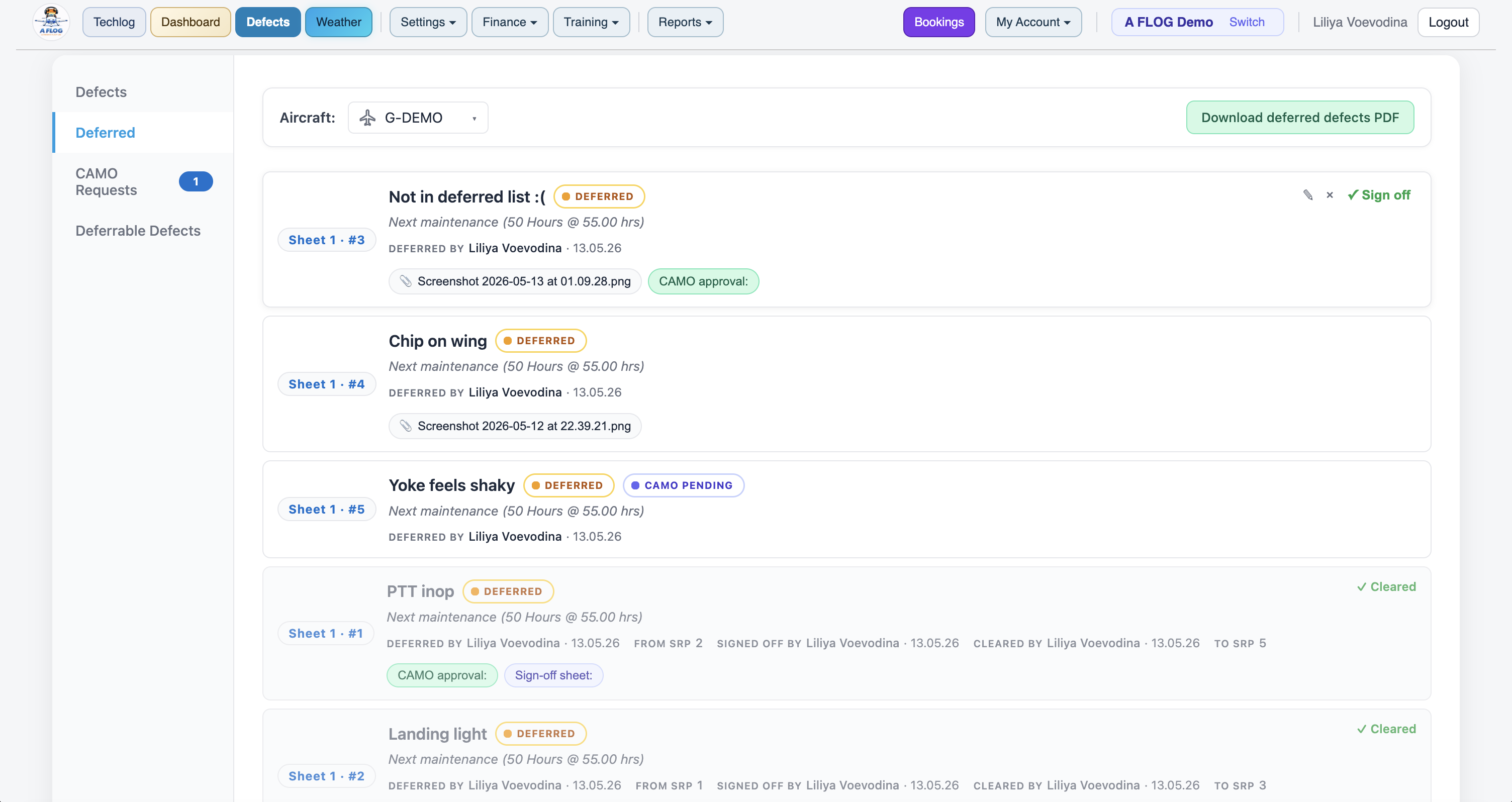 A FLOG Control Panel -light theme screenshot