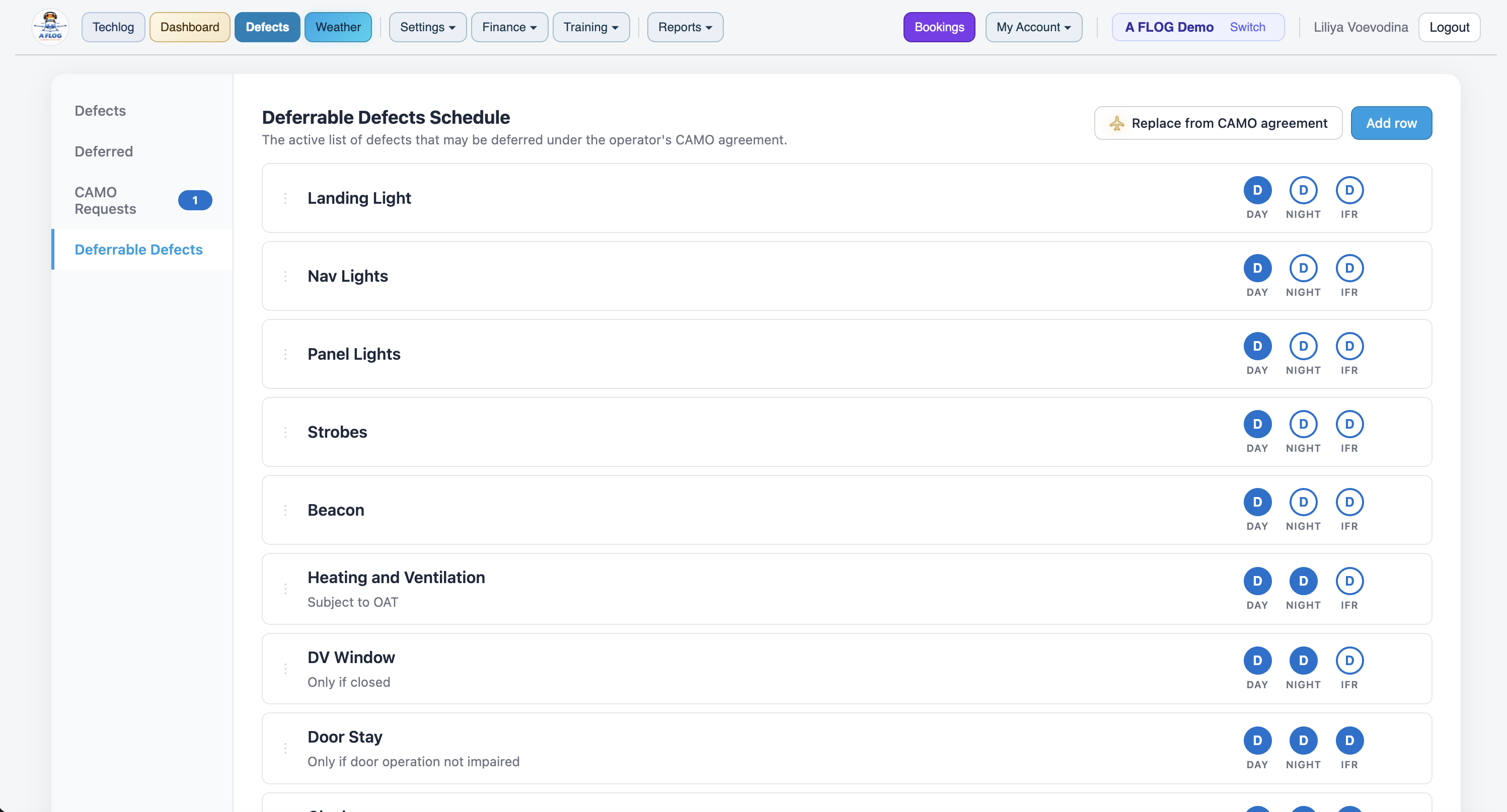 A FLOG Control Panel -light theme screenshot