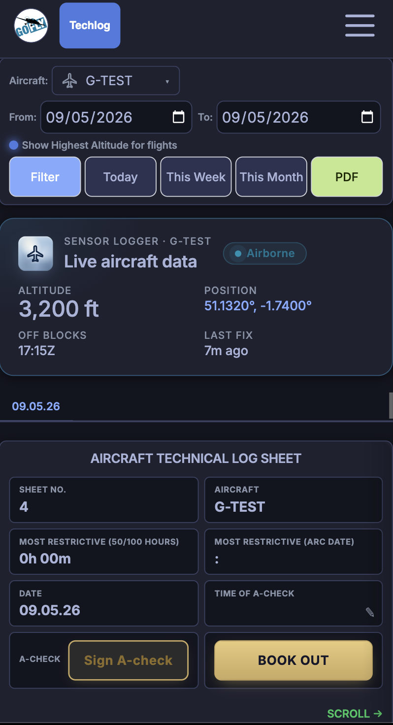 A FLOG Control Panel -mobile screenshot