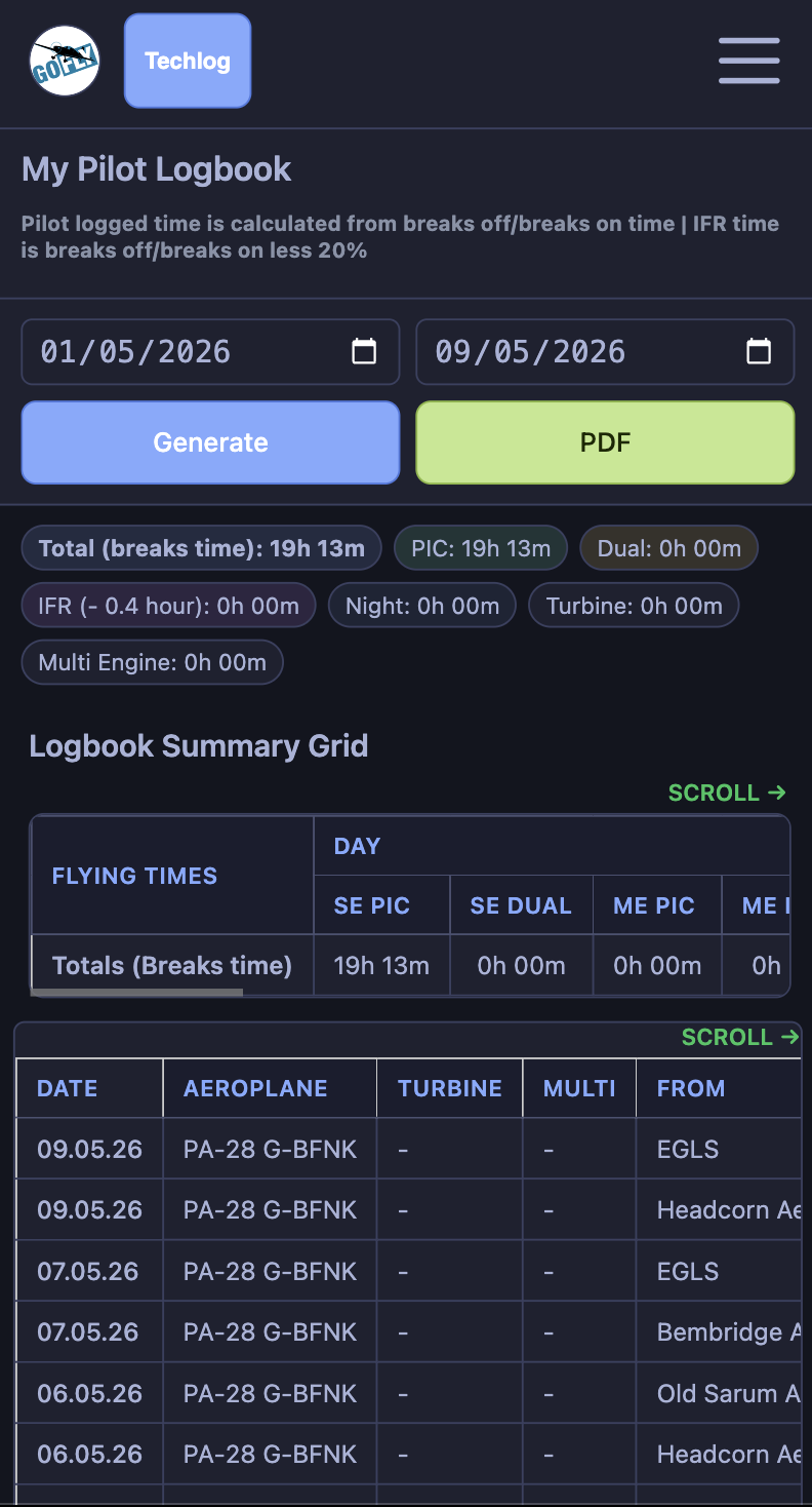 A FLOG Control Panel -mobile screenshot