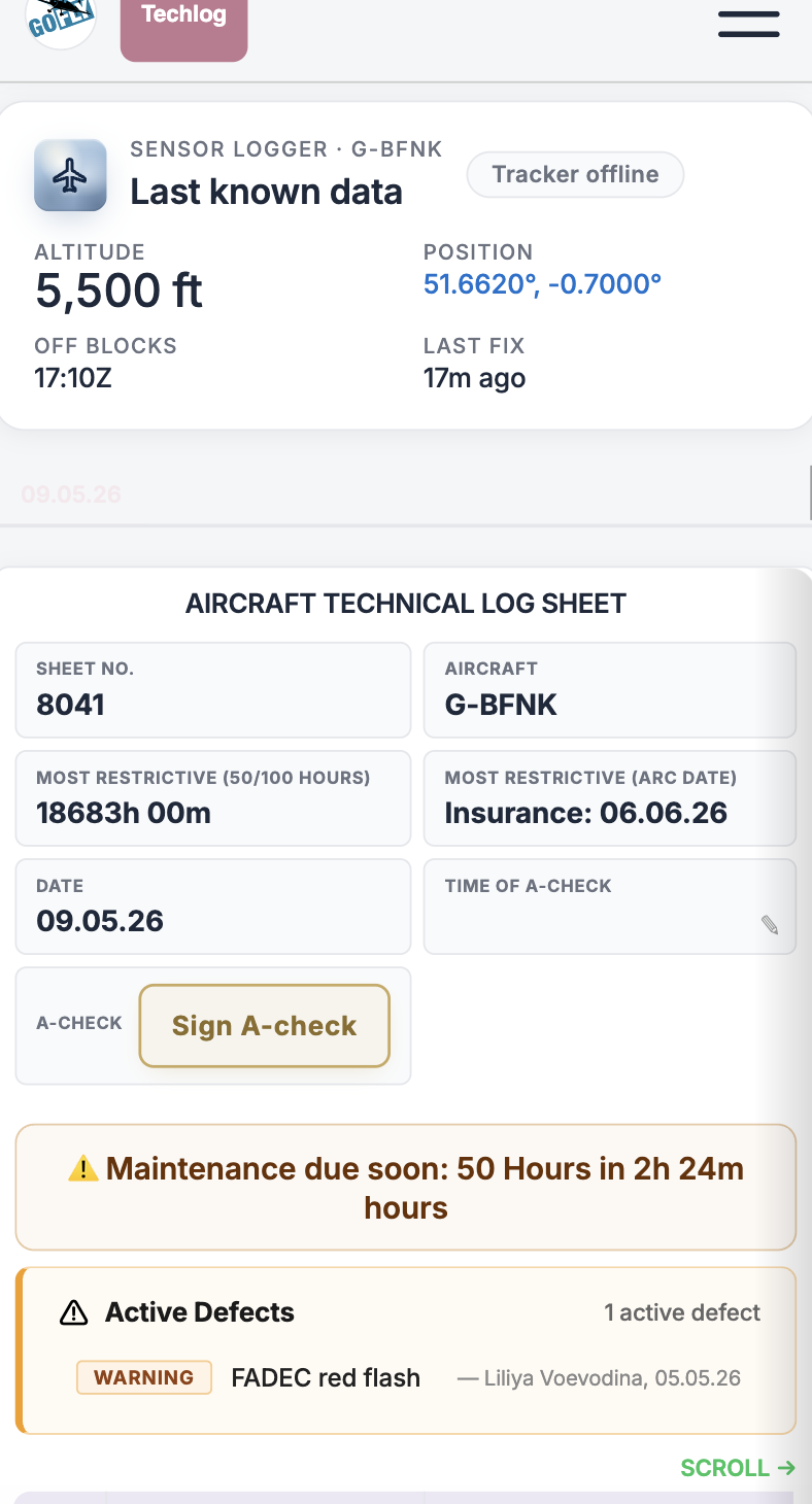 A FLOG Control Panel -mobile screenshot