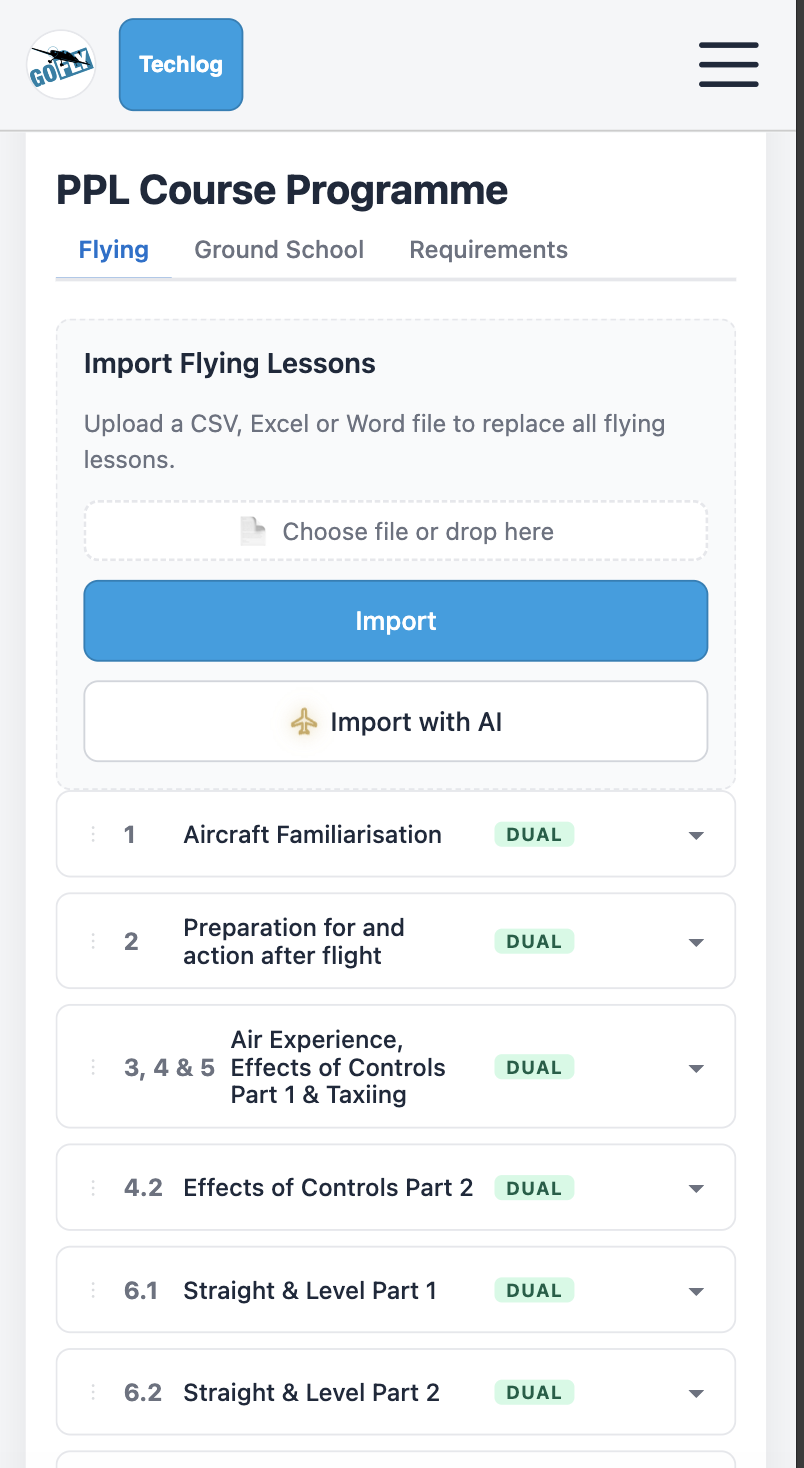 A FLOG Control Panel -mobile screenshot